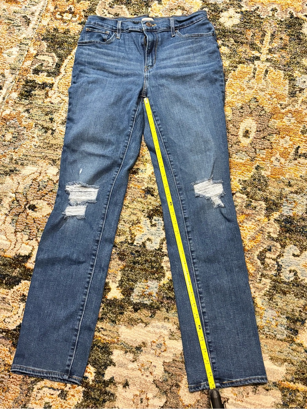 Blue Distressed Women's Jeans - Classic Slim Fit